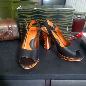 John Fluevog black leather heels